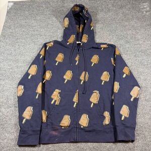 Icecream Billionaire Boys Club Hoodie Men's XL Popsicle All Over Print Zip Navy